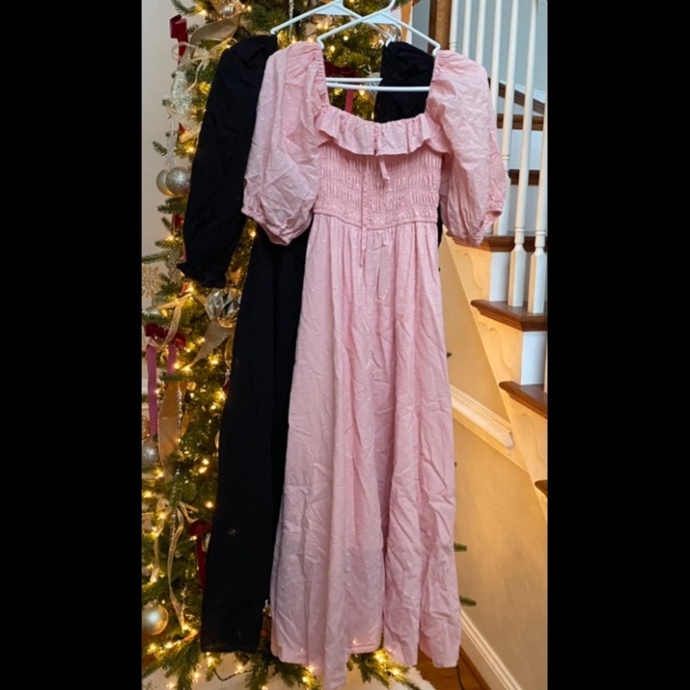 Two romantic dresses, pink and black size small